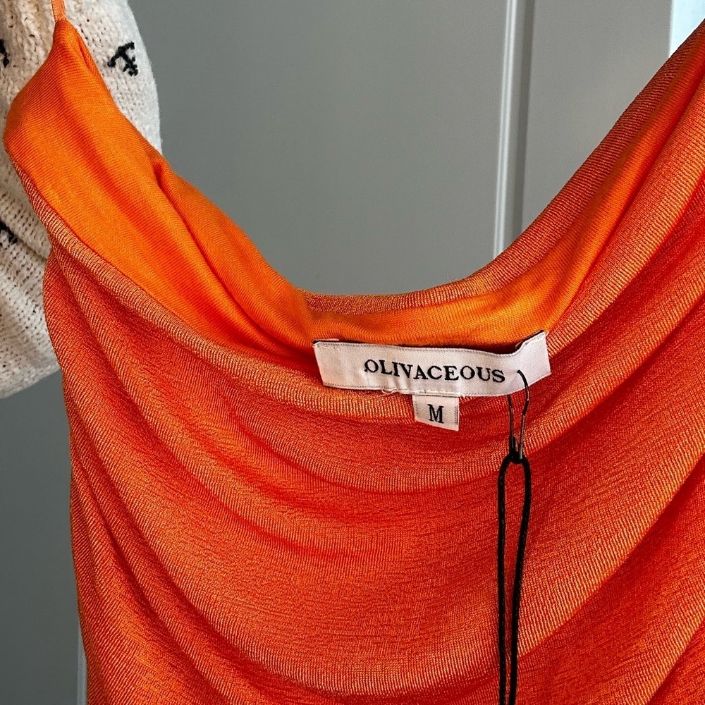 Olivaceous strapless shimmer orange tube top - Picture 6 of 6